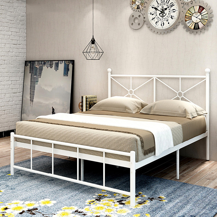 Modern Style OEM Metal Frame Double Bed 11 Inches Clearance Under Bed